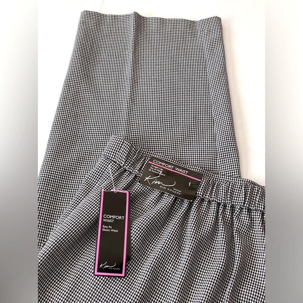 Kim Rogers Woman's Black & White Hounds Print Elastic Waist Pants Size 20W - Picture 4 of 14